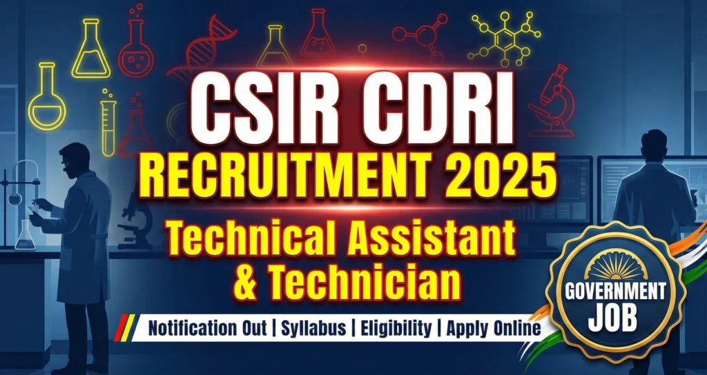 CSIR CDRI Recruitment 2025 Notice Out Direct Apply Link