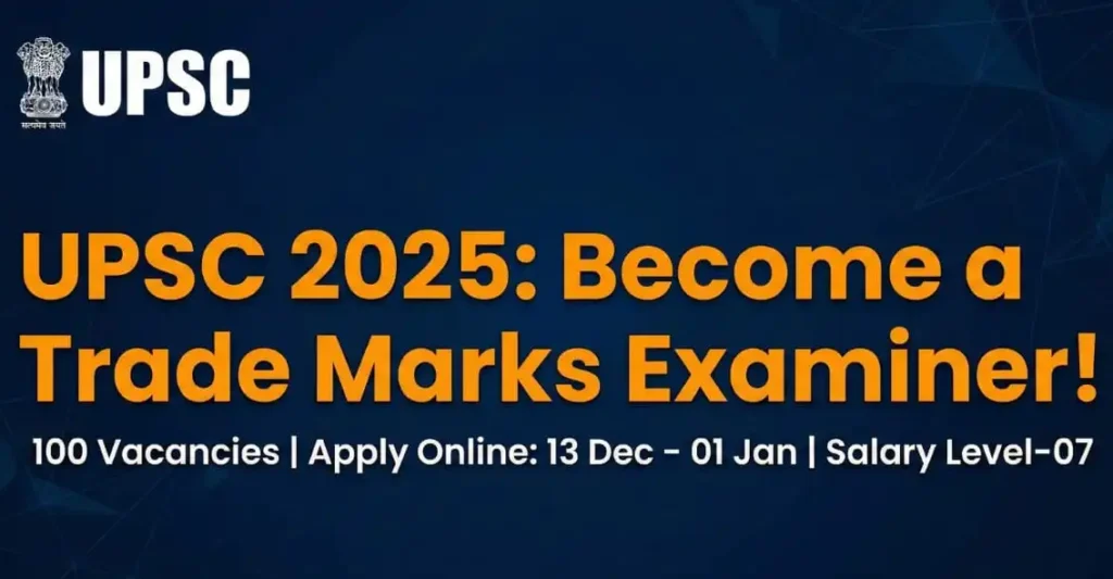 UPSC Trade Marks Examiner Recruitment 2025