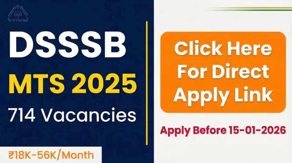 DSSSB Advt 07/2025 MTS recruitment