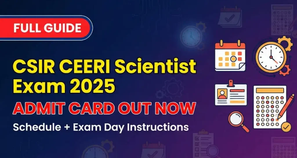 csir ceeri screening exam 2025 Admit Card Exam instructions