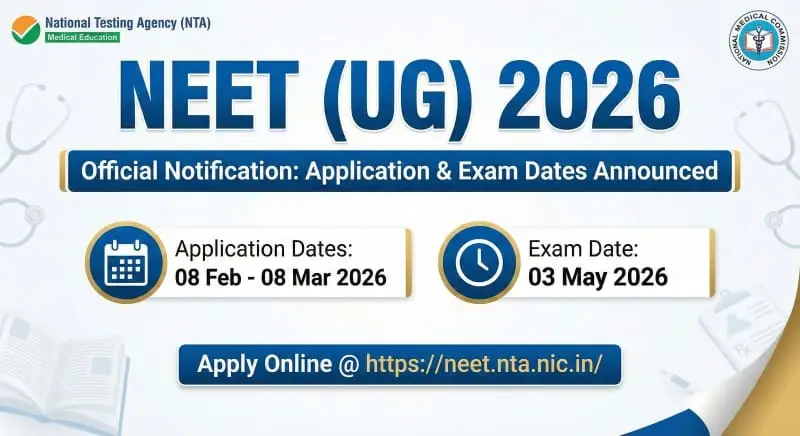 NEET UG 2026 Official NTA Form 08 Feb 08 March