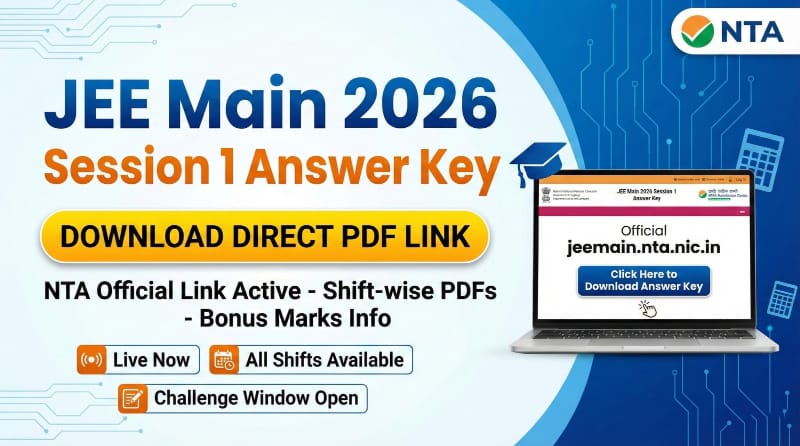 JEE Main 2026 Session 1 Final Answer Key NTA PDF Link