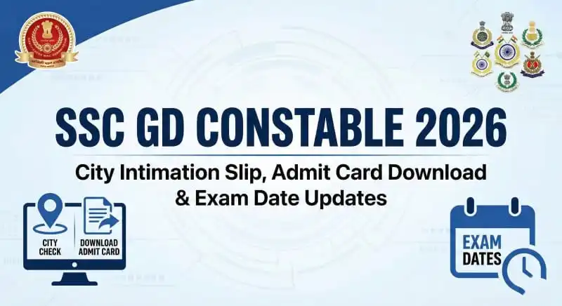 SSC GD 2026 City Slip & Admit Card Download Official Link