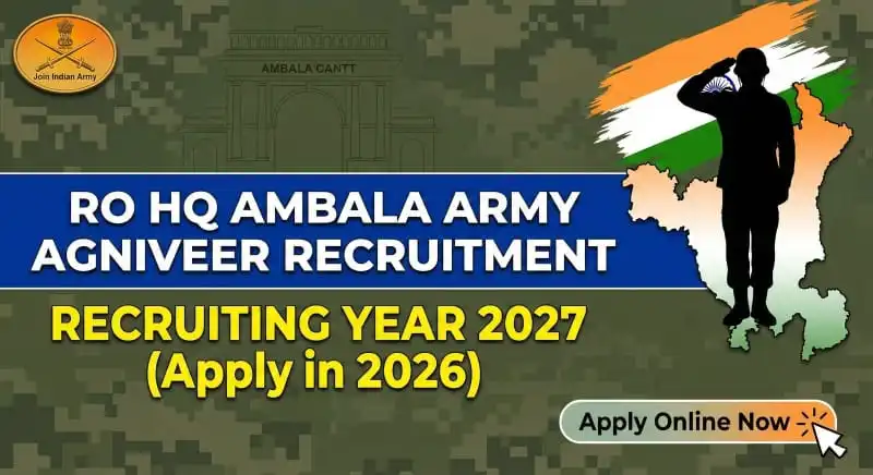 RO HQ Ambala Agniveer 2027 full details Hindi