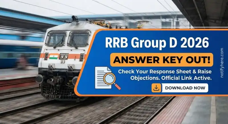 RRB Group D Answer Key 2026 Official Link Active