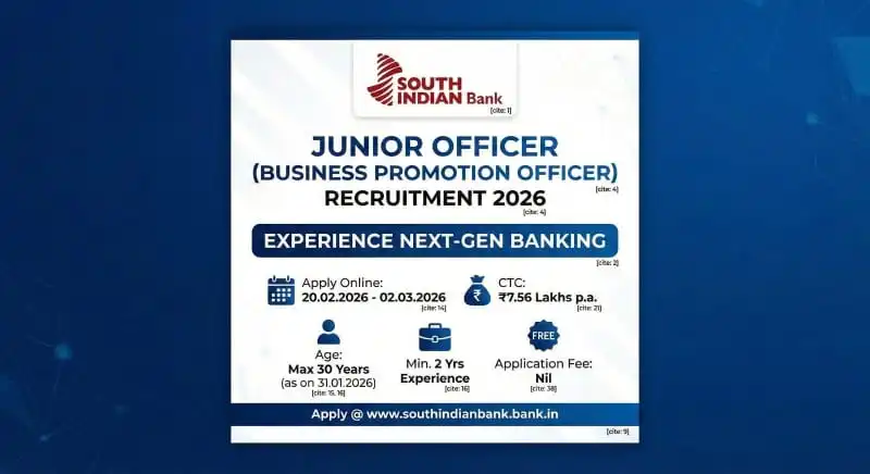 south indian bank junior officer recruitment 2026