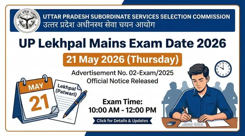 UP Lekhpal 2026 Mains Admit Card 2026 Release Date