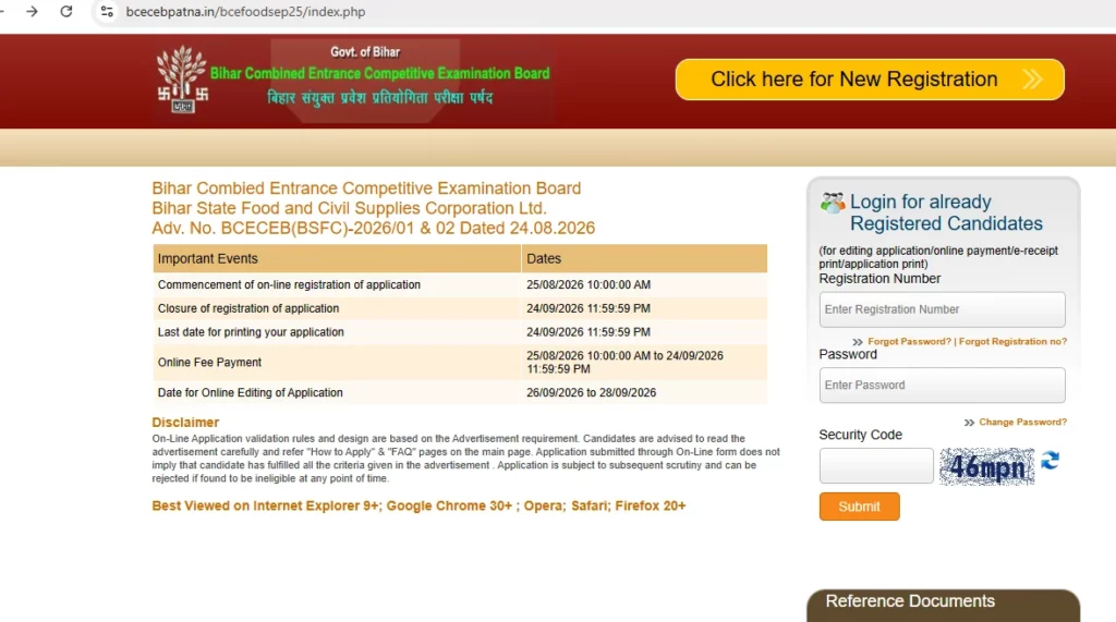 Candidates can apply online through bceceboard.bihar.gov.in.