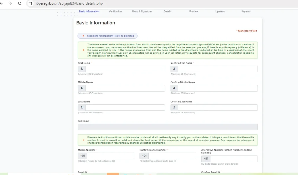 Fill the application form completely