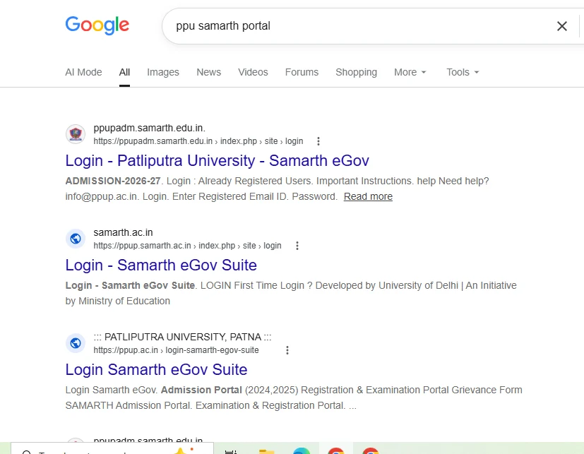 Go to the official website of Patliputra University