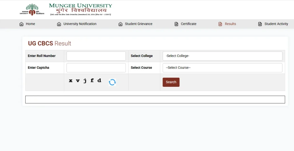 fill the inforamtion of mu semester 5