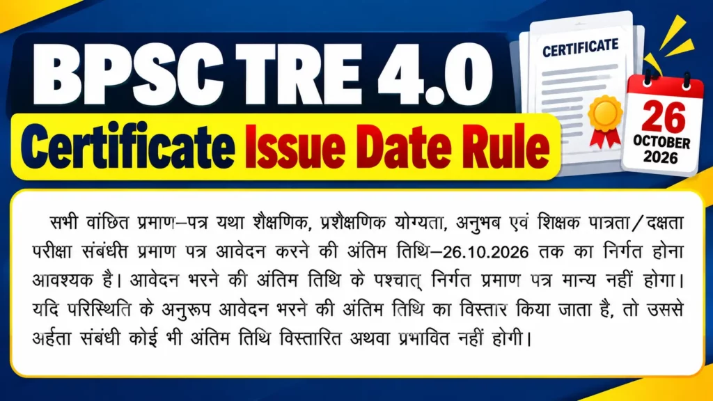 BPSC TRE 4.0 Eligibility 2026