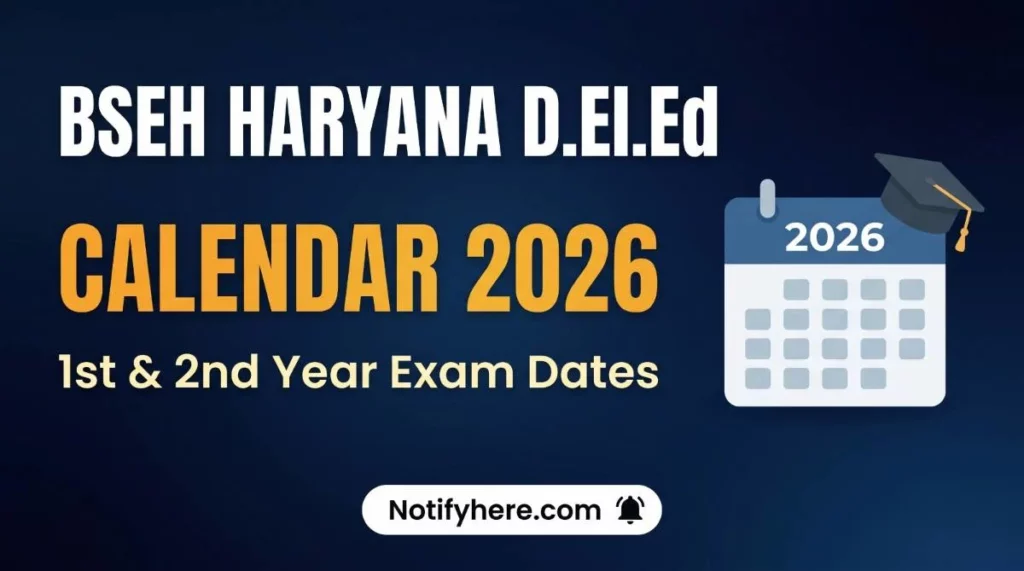 BSEH DELED Haryana Calendar 2026