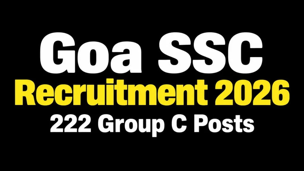 Goa SSC Recruitment 2026