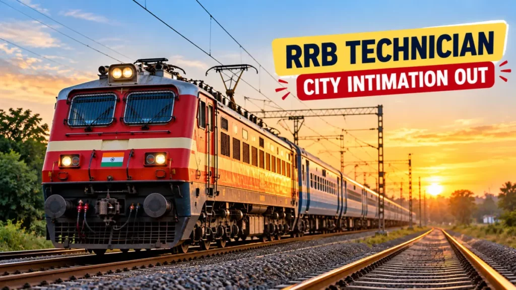 RRB Technician City Intimation Slip 2026