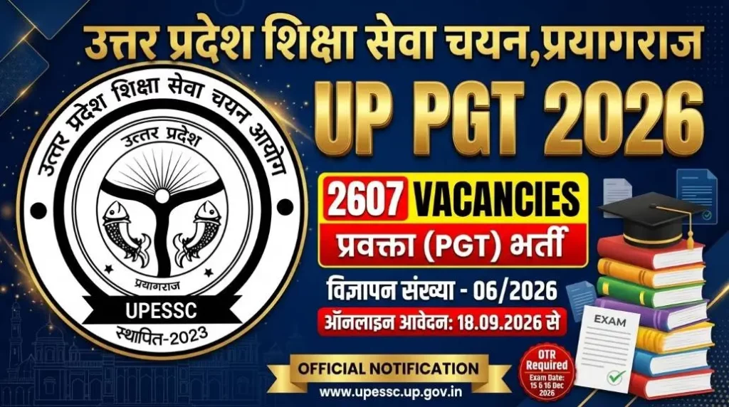 up pgt 2607 vacancy subject wise seats