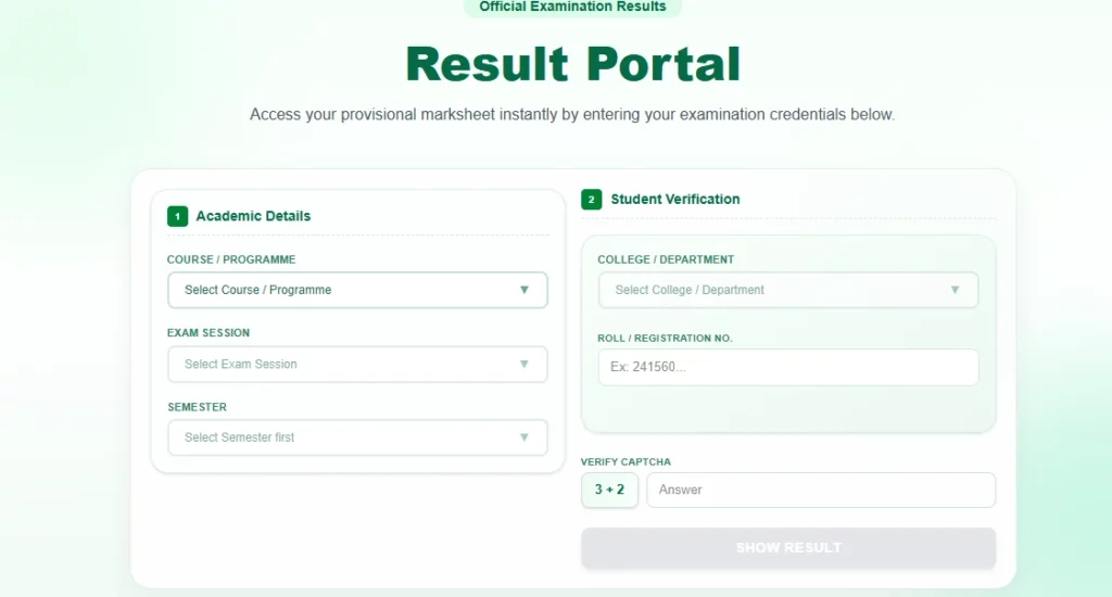 BRABU UG 3rd Semester Result 2026 Session 2024-28