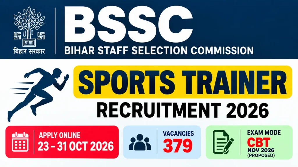 BSSC Sports Trainer Online Form 2026