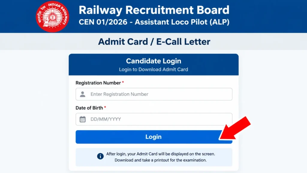 Enter your Registration Number and the required login credentials.