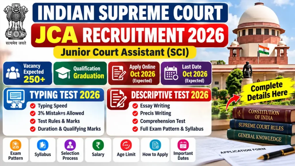 Indian Supreme Court JCA Recruitment 2026