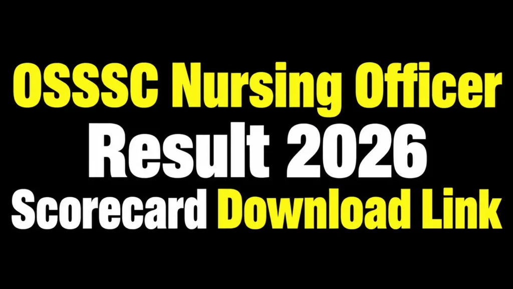 OSSSC Nursing Officer Result 2026