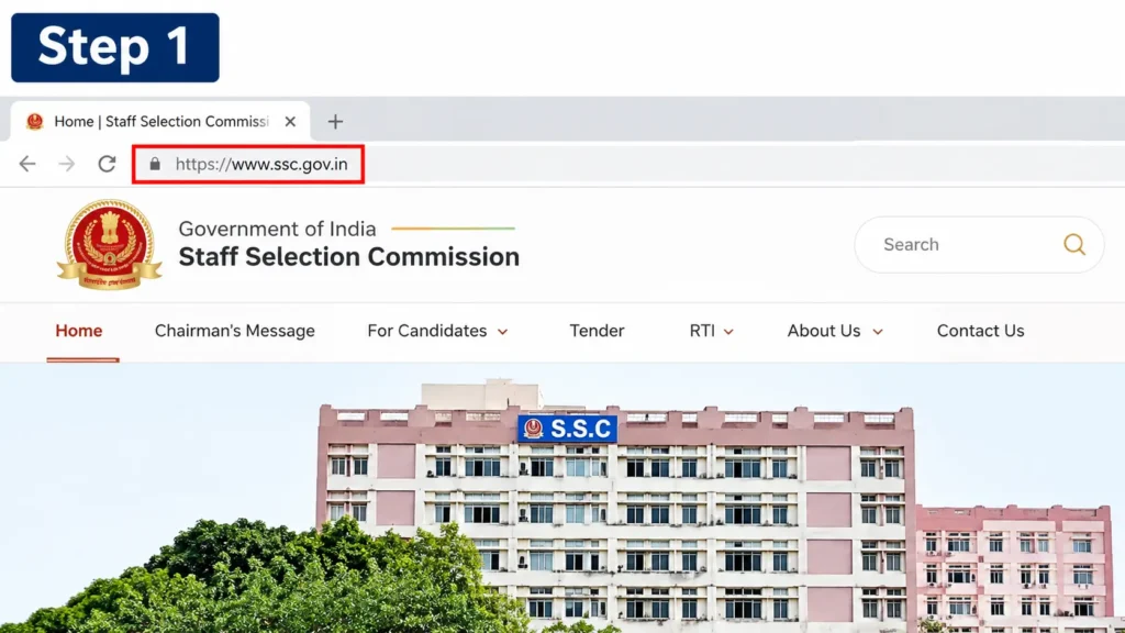 Open the official SSC candidate portal.