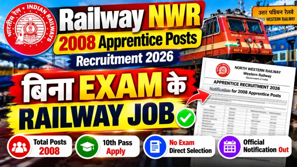 RRC NWR Apprentice 2026 Trade Wise Vacancy List