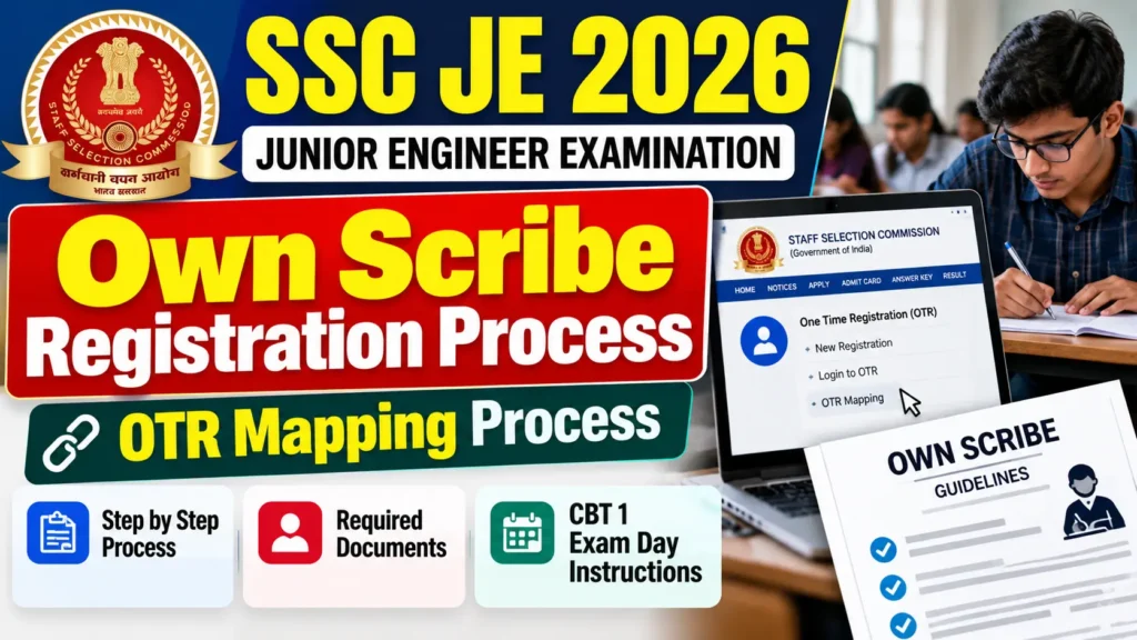 SSC JE 2026 Own Scribe Registration and OTR Mapping