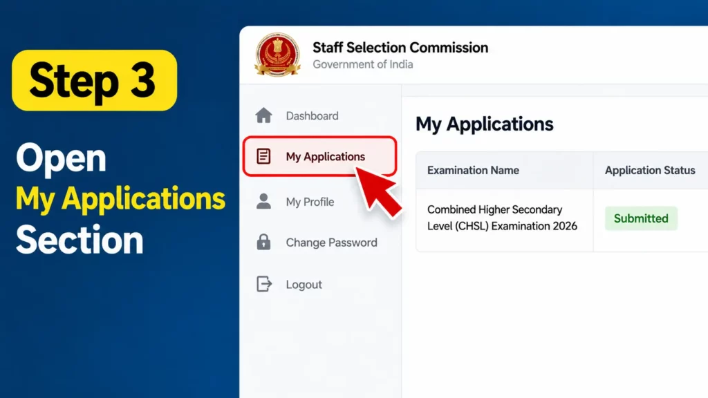 On the homepage, find the login option and open the candidate login section.