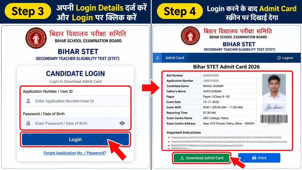 Step 3 अपना Application NumberUser ID और मांगी गई Login Details दर्ज करें और Login पर क्लिक करें।